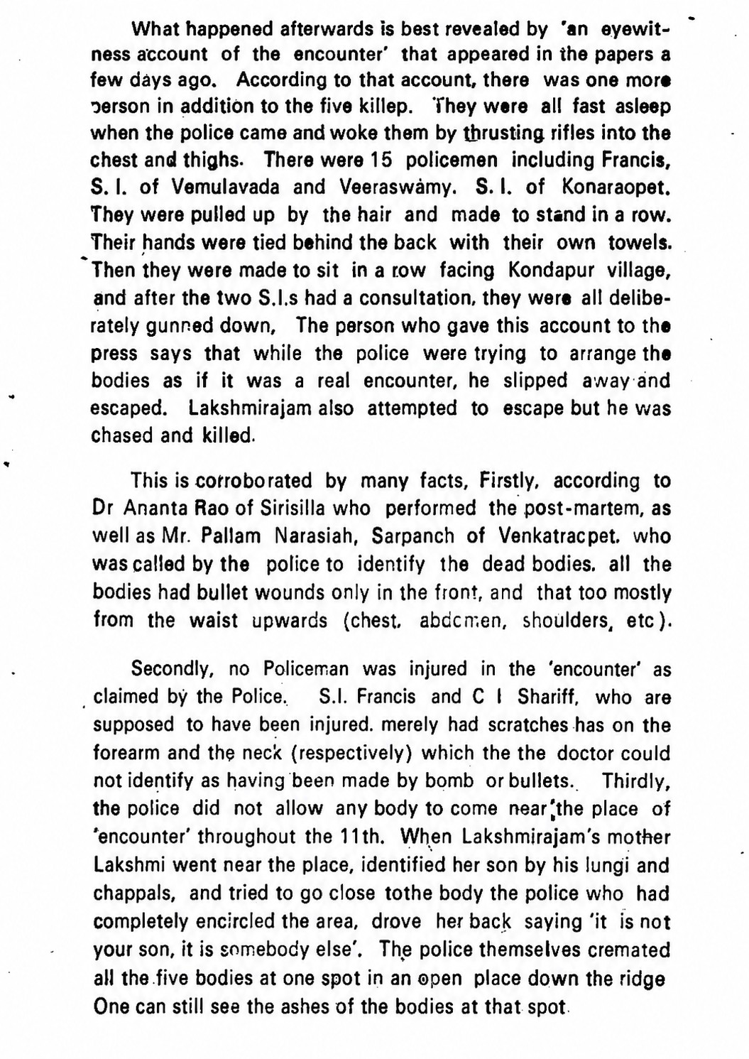 Account of police encounter killings in a tribal area (Balagopal)